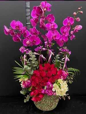 Orkide 4 Dal Aranjman 25Adet Gül